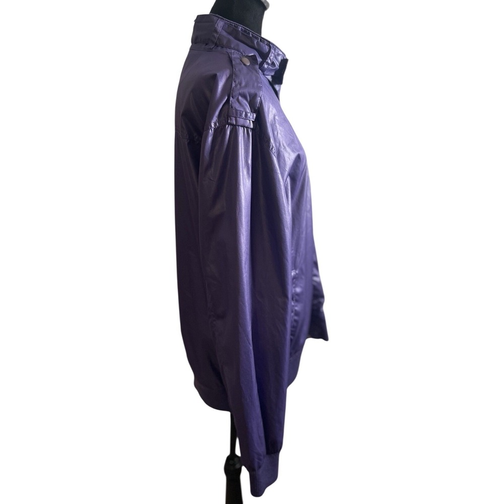 Smoke Rise NY Purple Bomber Jacket‎ Unisex Size Large Purple Zip Motorcycle Coat - Picture 6 of 10